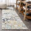 JONATHAN Y Pebble Marbled Abstract Dark Gray/Blue Runner Rug, 2×8, Contemporary, Transitional, Easy-Cleaning for Living Room, Bedroom, Kitchen, Pet Friendly, Non-Shedding (CTP113A-28)(Blue/Beige)