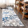JONATHAN Y Pebble Marbled Abstract Dark Gray/Blue Runner Rug, 2×8, Contemporary, Transitional, Easy-Cleaning for Living Room, Bedroom, Kitchen, Pet Friendly, Non-Shedding (CTP113A-28)(Dark Gray/Blue)