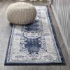 JONATHAN Y Rosalia Cottage Medallion Ivory/Gray Indoor Area Rug, 8×10, Bohemian, Traditional, Easy-Cleaning for Living Room, Bedroom, Kitchen, Pet Friendly, Non-Shedding (MDP401B-8)(Ivory/Navy)
