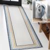 JONATHAN Y Stripe Reversible Washable Indoor Outdoor Area Rug 8X10 Cream/Navy, Pollux Classic Coastal Mitred for Backyard, Patio, Porch, Easy-Cleaning, Pet-Friendly, Non-Shedding (SVH105A-8)(2′ x 8′ (Runner))