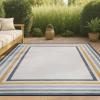 JONATHAN Y Stripe Reversible Washable Indoor Outdoor Area Rug 8X10 Cream/Navy, Pollux Classic Coastal Mitred for Backyard, Patio, Porch, Easy-Cleaning, Pet-Friendly, Non-Shedding (SVH105A-8)(7’9″ x 10′ (Rectangular))