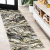 JONATHAN Y Swirl Marbled Gray/Black Runner Rug 2X8 ft, Abstract for Living Room, Bedroom, Kitchen, Office, Easy-Cleaning, High Traffic, Pet-Friendly, Non-Shedding SOR203C-28(Black/Yellow)