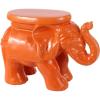 JONATHAN Y TBL1007C White Elephant 14.25″ Ceramic Indoor/Outdoor Garden Stool Coastal, Contemporary, Transitional, Patio, Garden Room, Bathroom, Living Room, Orange(Orange)