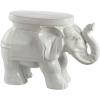 JONATHAN Y TBL1007C White Elephant 14.25″ Ceramic Indoor/Outdoor Garden Stool Coastal, Contemporary, Transitional, Patio, Garden Room, Bathroom, Living Room, Orange(Antique White)