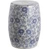 JONATHAN Y TBL1009A Lotus Blossom 17.5″ Chinoiserie Ceramic Drum Indoor/Outdoor Garden Stool Bohemian, Coastal, Classic, Cottage, French Country, Traditional, Bathroom, Garden Room, Patio, Blue/White(Garden Stool)