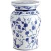 JONATHAN Y TBL1016A Cherry Blossom 17.7″ Ceramic Indoor/Outdoor Garden Stool, Coastal, Contemporary, Chinese Porcelain, Side Table, Plant Stand, Spill-Proof, Living Room, Garden Room,Patio, White/Blue(White/Blue)