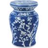 JONATHAN Y TBL1017C Cherry Blossom 17.75″ Ceramic Indoor/Outdoor Garden Stool Coastal, Contemporary, Transitional, Patio, Garden Room, Bathroom, Living Room, Green/White(Blue/White)