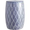 JONATHAN Y TBL1019A Moroccan Diamonds 18″ Ceramic Drum Indoor/Outdoor Garden Stool, Coastal, Contemporary, Side Table, Plant Stand, Spill-Proof, Living Room, Garden Room, Patio, Blue/White(Blue/White)