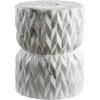 JONATHAN Y TBL1021A 17.5″ White Marble Finish Ceramic Garden Stool