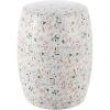 JONATHAN Y TBL1024A Chiara 17.5″ Terrazzo Ceramic Indoor/Outdoor Garden Stool, White/Pink, Modern, Mid-Century, Minimalist, Scandinavian, Traditional, Bohemian for Living Room, Garden, Outdoor, Home