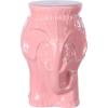 JONATHAN Y TBL1026A Orla 18.5″ Modern Bohemian Elephant Ceramic Indoor/Outdoor Garden Stool Modern, Bohemian, Mid-Century, Classic, Traditional, Cottage, Patio, Garden, Bathroom, Living Room, White(Pink)
