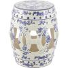 JONATHAN Y TBL1027A Lucky Coins 16″ Chinese Ceramic Drum Indoor/Outdoor Garden Stool Bohemian, Coastal, Classic, Cottage, French Country, Patio, Garden Room, Bathroom, Living Room, Blue/White(Blue/White)