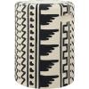 JONATHAN Y TBL1031A Yoli 18″ MidCentury Modern Geometric Drum Garden Stool, Cream/Black