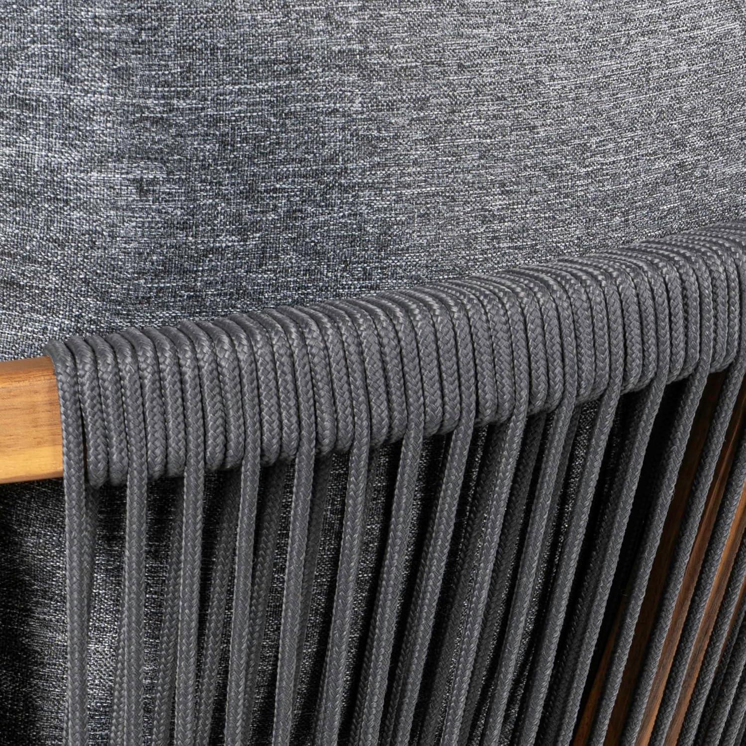 imageJONATHAN Y BSL1200BSET2 Porto Modern Coastal Tub Roped Acacia Wood Outdoor Bar Stool with Cushions and Armrests Modern Coastal Contemporary Rustic Garden Room Patio GrayTeak Brown Set of 2GrayTeak Brown