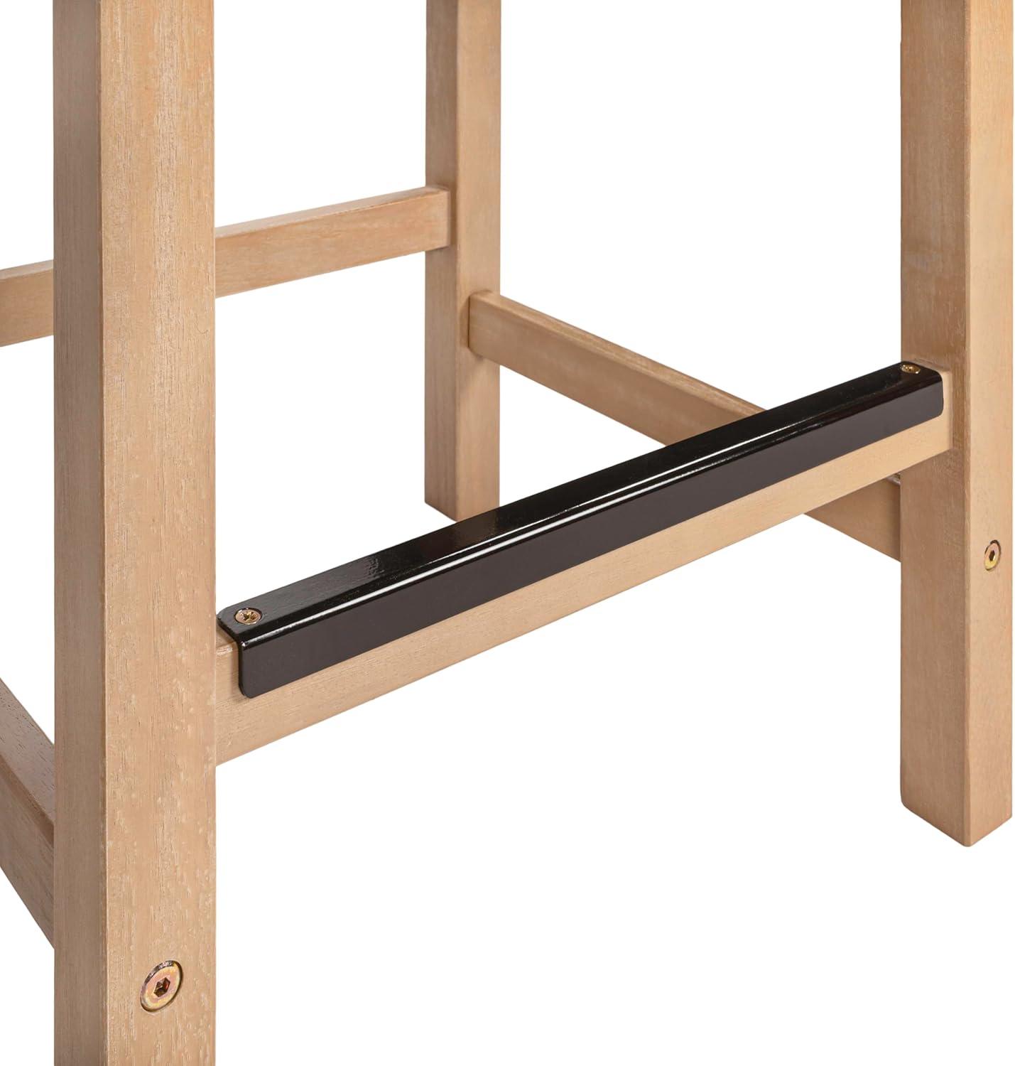 imageJONATHAN Y BSL1201ASET2 Armand 30quot Modern Coastal Backless Acacia Wood Outdoor Bar Stool with Woven Rope Seat for Pool Deck Poolside Light TeakIvory Set of 2Brown