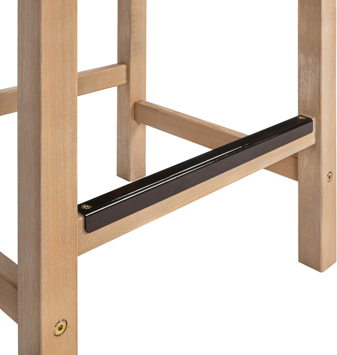 imageJONATHAN Y BSL1201ASET2 Armand 30quot Modern Coastal Backless Acacia Wood Outdoor Bar Stool with Woven Rope Seat for Pool Deck Poolside Light TeakIvory Set of 2Ivory