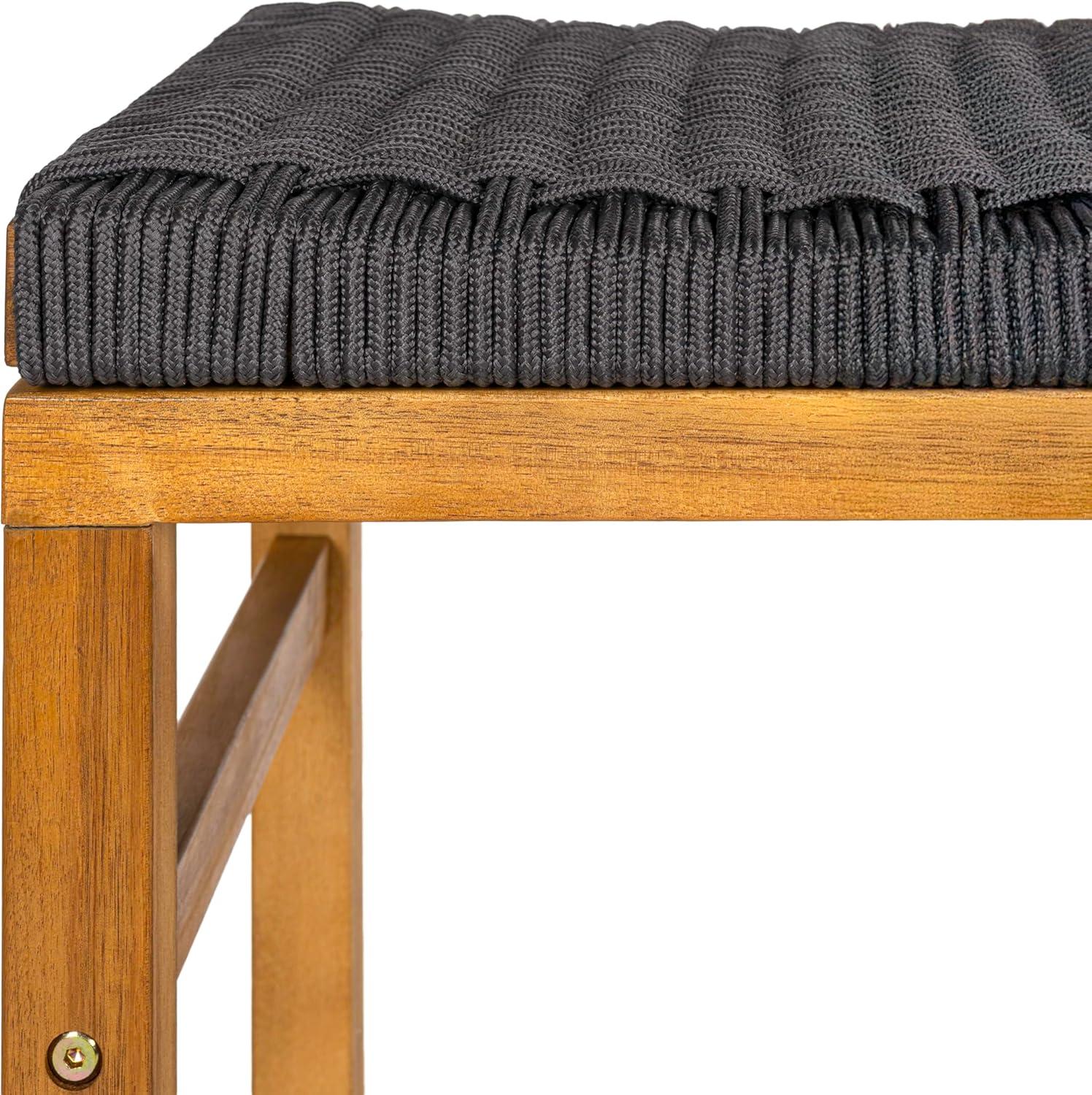 imageJONATHAN Y BSL1201ASET2 Armand 30quot Modern Coastal Backless Acacia Wood Outdoor Bar Stool with Woven Rope Seat for Pool Deck Poolside Light TeakIvory Set of 2Grey