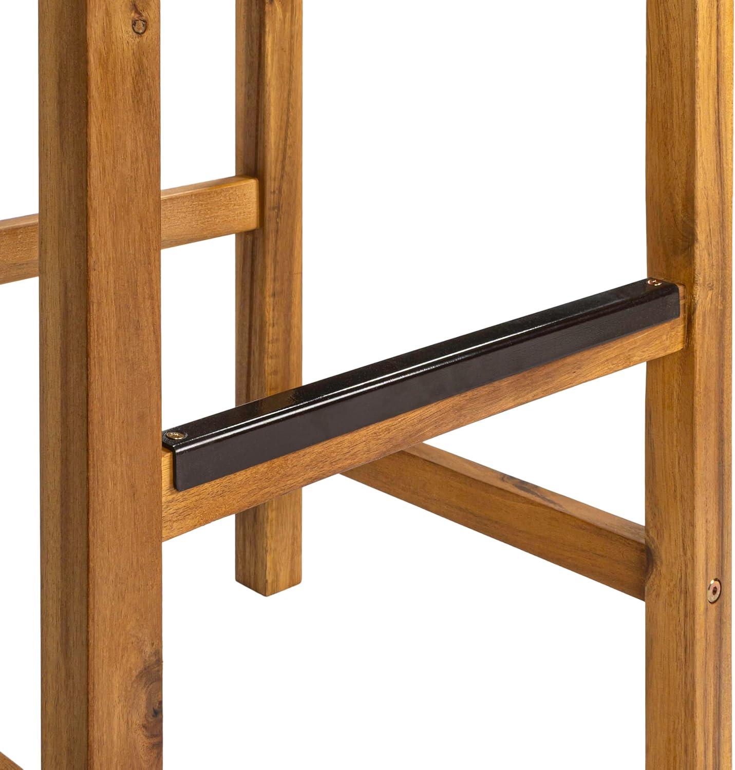 imageJONATHAN Y BSL1201ASET2 Armand 30quot Modern Coastal Backless Acacia Wood Outdoor Bar Stool with Woven Rope Seat for Pool Deck Poolside Light TeakIvory Set of 2Grey