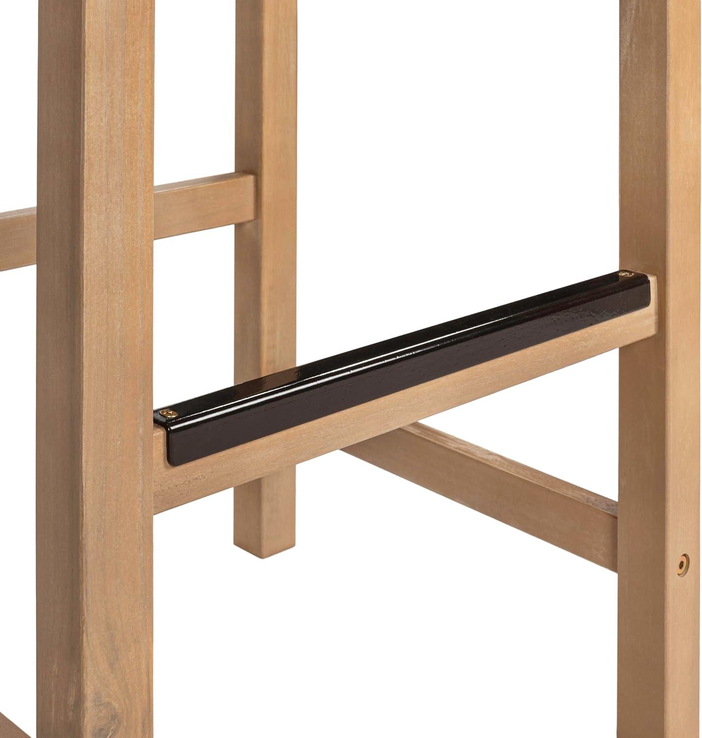 imageJONATHAN Y BSL1201ASET2 Armand 30quot Modern Coastal Backless Acacia Wood Outdoor Bar Stool with Woven Rope Seat for Pool Deck Poolside Light TeakIvory Set of 2Ivory