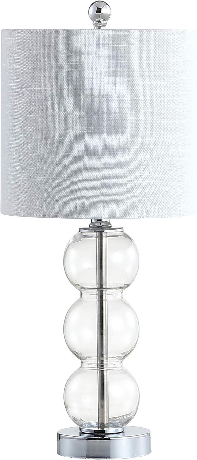 imageJONATHAN Y JYL1021A February 21quot GlassMetal LED Table Lamp Contemporary Bedside Desk Nightstand for Bedroom Living Room Office College Bookcase LED Bulb Included WhiteBrass GoldClearChrome