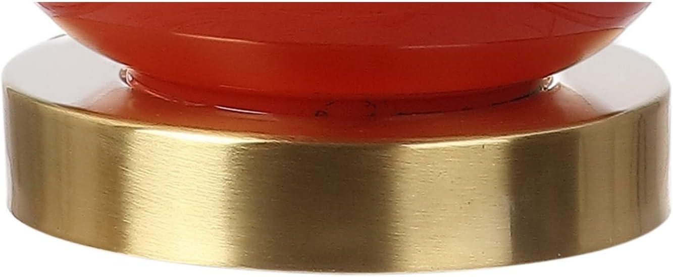 imageJONATHAN Y JYL1028A Anya 205quot Mini Glass LED Table Lamp Transitional Glam Midcentury Modern Elegant Office Living Room Family Room Dining Room Bedroom Hallway Foyer GraySunset Orange