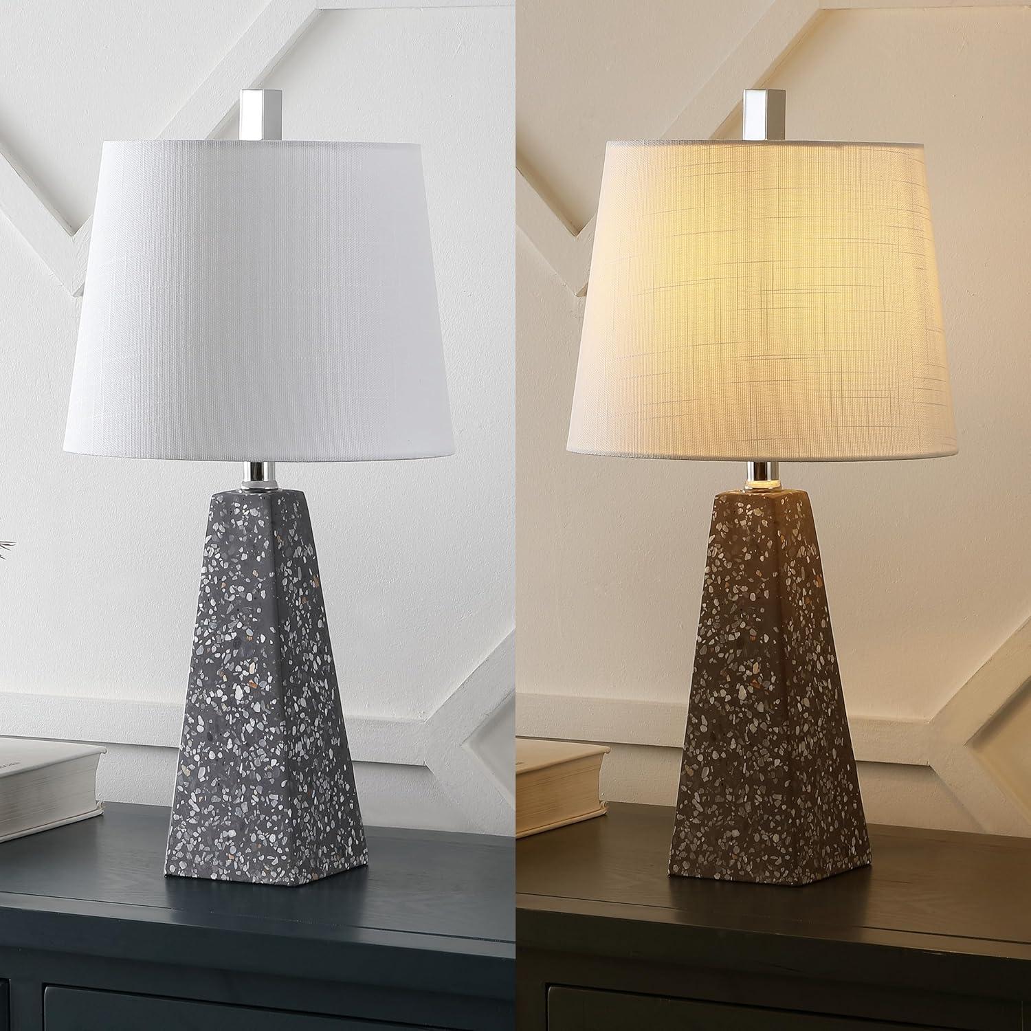 imageJONATHAN Y JYL1038A Owen 205quot Resin LED Table Lamp Contemporary Bedside Desk Nightstand Lamp for Bedroom Living Room Office College Bookcase LED Bulb Included GoldDark Gray Terrazzo