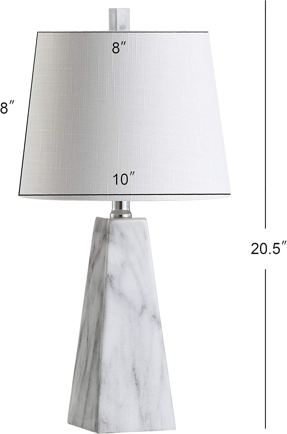 imageJONATHAN Y JYL1038A Owen 205quot Resin LED Table Lamp Contemporary Bedside Desk Nightstand Lamp for Bedroom Living Room Office College Bookcase LED Bulb Included GoldWhite Marble Finish