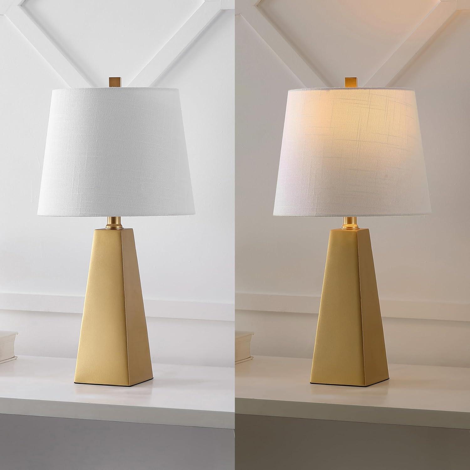 imageJONATHAN Y JYL1038A Owen 205quot Resin LED Table Lamp Contemporary Bedside Desk Nightstand Lamp for Bedroom Living Room Office College Bookcase LED Bulb Included GoldGold leaf