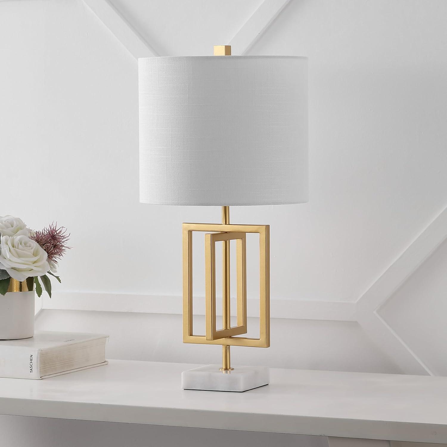 imageJONATHAN Y JYL1039A Anya 2025quot MetalMarble LED Table Lamp Glam Contemporary Modern Bedside Desk Nightstand Lamp for Bedroom Living Room Office College Bookcase LED Bulb Included Gold