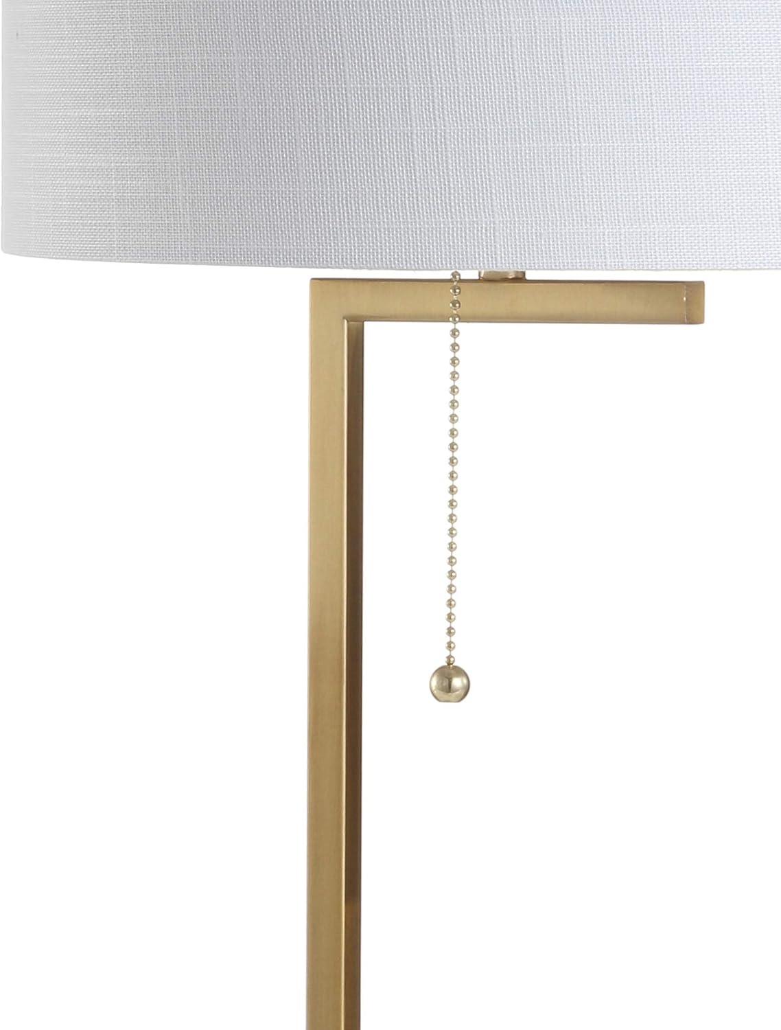 imageJONATHAN Y JYL1043A Alyssa 245quot MetalMarble LED Table Lamp Contemporary Bedside Desk Nightstand Lamp for Bedroom Living Room Office College Bookcase LED Bulb Included Brass GoldWhiteBrass GoldWhite