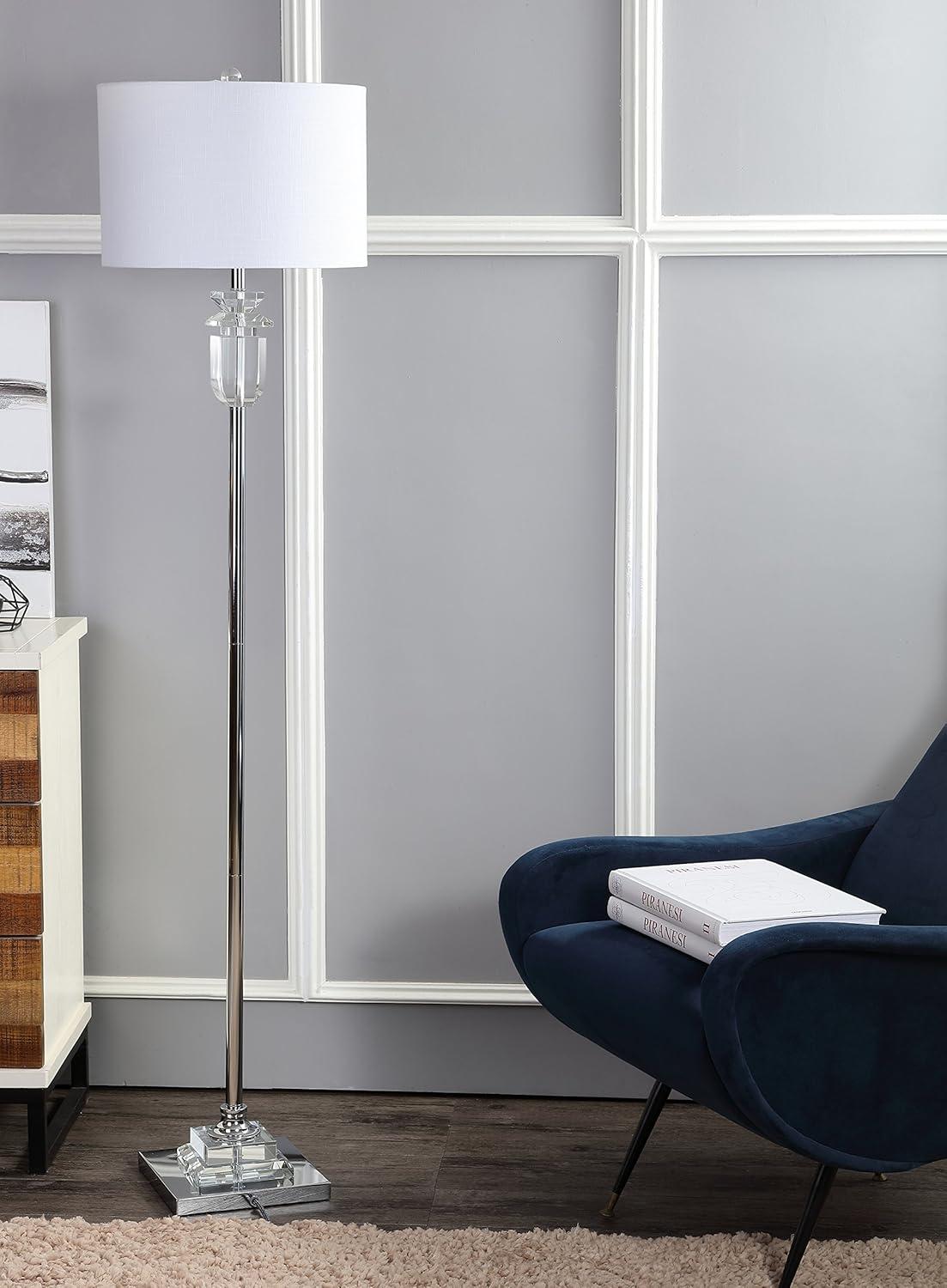 imageJONATHAN Y JYL1046A Aria 63quot CrystalMetal LED Floor Lamp ContemporaryGlamTransitional for Bedrooms Living Room Office Reading ClearChrome