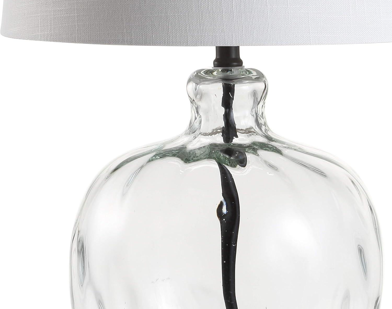 imageJONATHAN Y JYL1067A Rae 265quot GlassMetal LED Table Lamp Cottage French Country Rustic Bedside Desk Nightstand Lamp for Bedroom Living Room Office College Bookcase LED Bulb Included ClearBlack