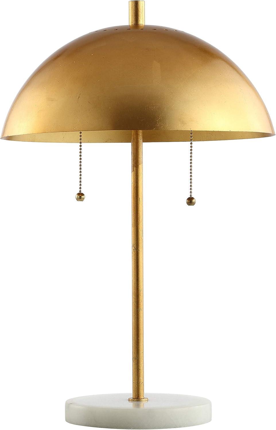 imageJONATHAN Y JYL1071A Ella 207quot Dome Metal with Marble Base LED Table Lamp Classic Glam Bedside Desk Nightstand Lamp for Bedroom Living Room Office College Bookcase LED Bulbs Included Gold LeafWhiteGold LeafWhite