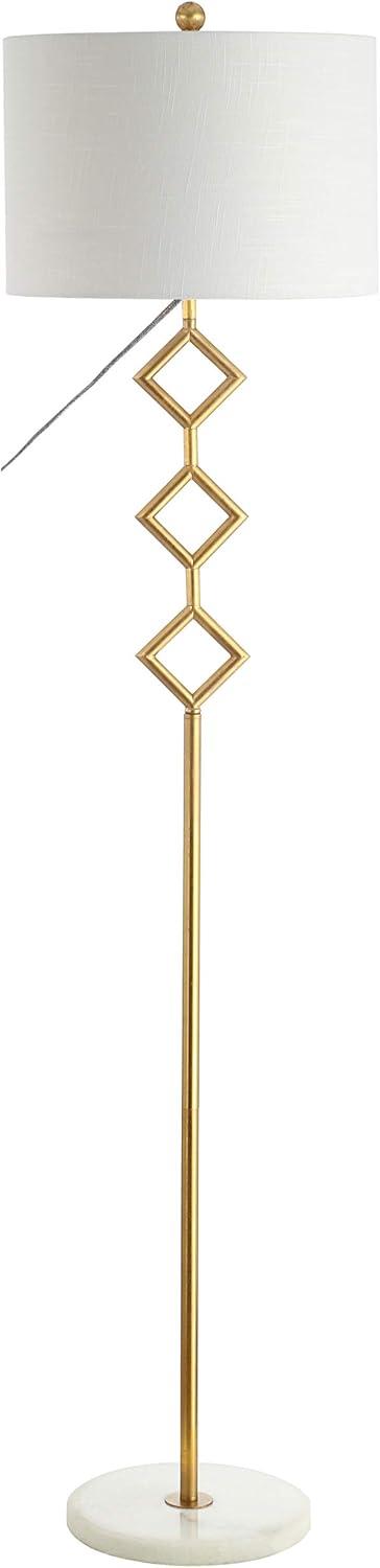 imageJONATHAN Y JYL1083A Diamante 615quot Modern Gilt Metal with Marble Based LED Floor Lamp ClassicGlamTransitional for Bedrooms Living Room Office Reading GoldWhite