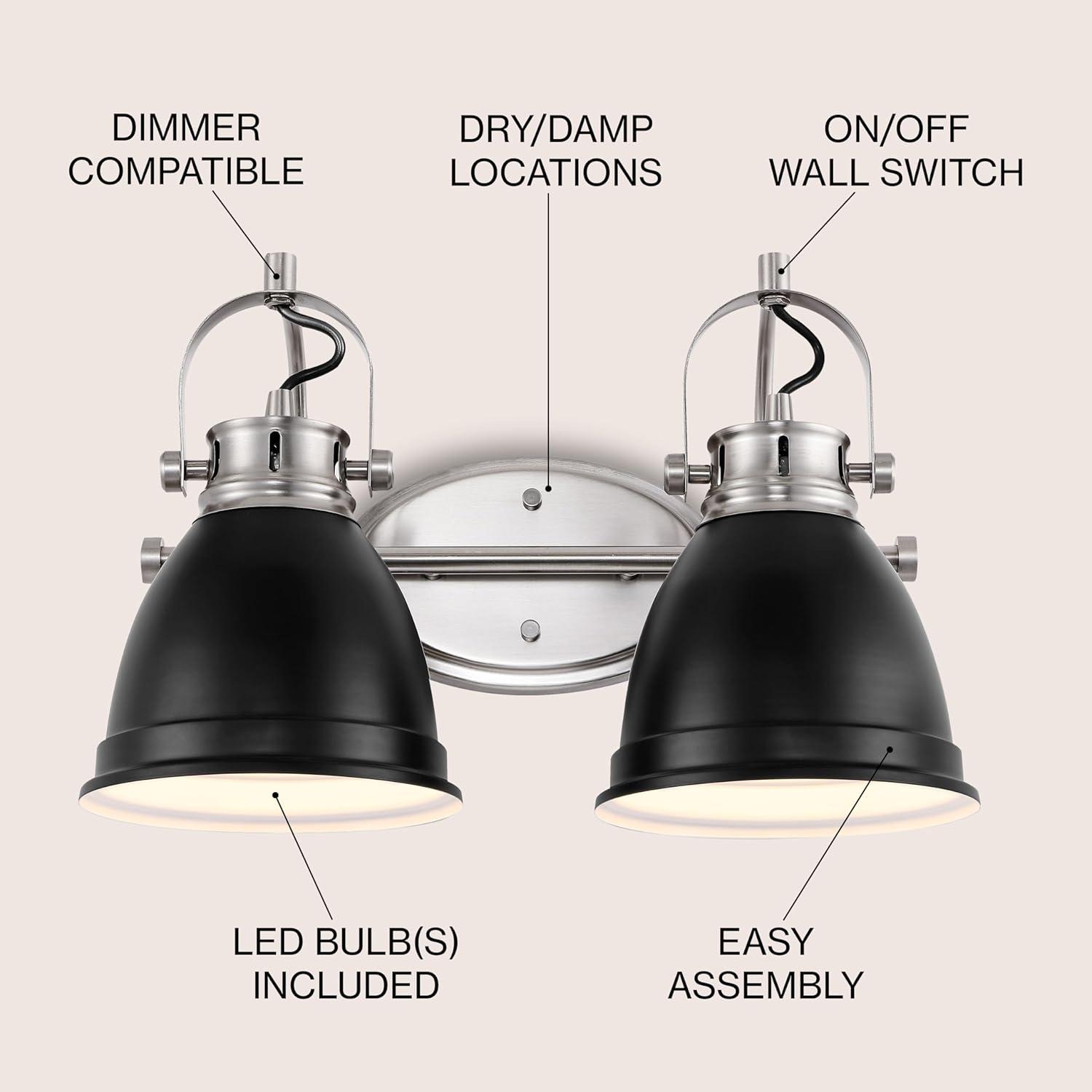 imageJONATHAN Y JYL1115D Phineas 1625quot 2Light Adjustable Farmhouse Bohemian Iron LED Vanity Light Mint GreenBrass Gold for Bedroom Living Room Kitchen Home Office Kids RoomBlack