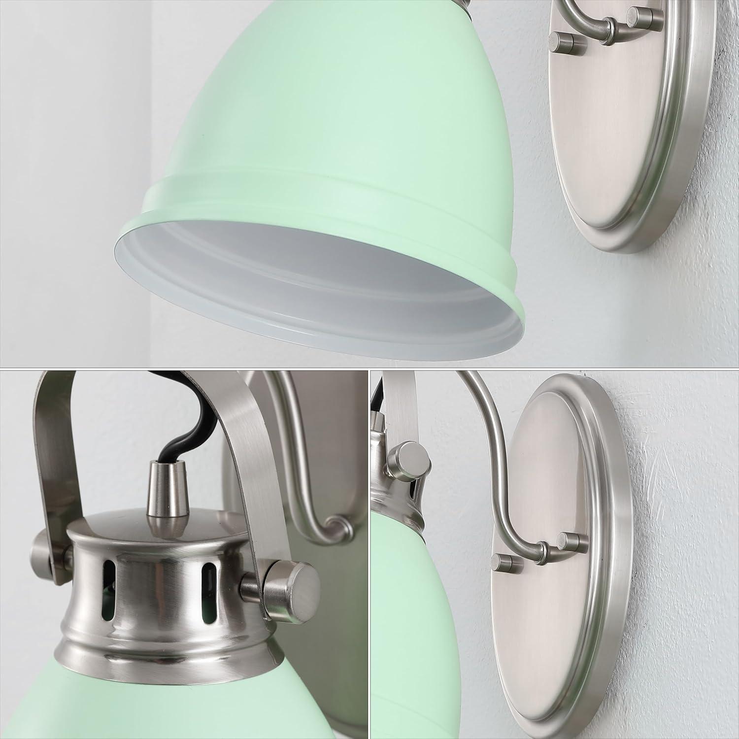 imageJONATHAN Y JYL1115D Phineas 1625quot 2Light Adjustable Farmhouse Bohemian Iron LED Vanity Light Mint GreenBrass Gold for Bedroom Living Room Kitchen Home Office Kids RoomMint GreenNickel