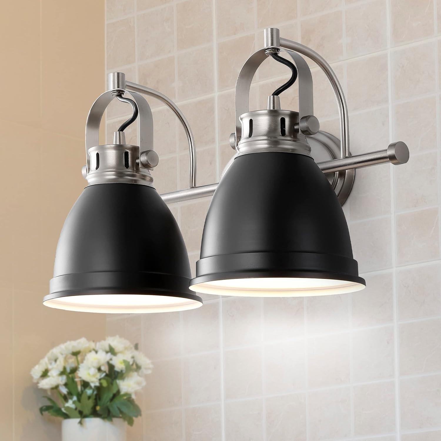 imageJONATHAN Y JYL1115D Phineas 1625quot 2Light Adjustable Farmhouse Bohemian Iron LED Vanity Light Mint GreenBrass Gold for Bedroom Living Room Kitchen Home Office Kids RoomBlack