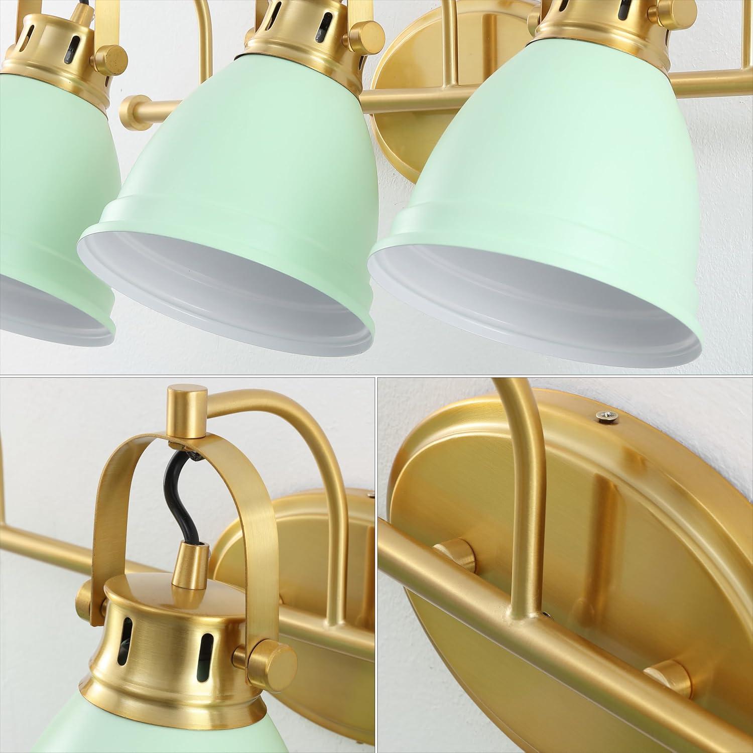 imageJONATHAN Y JYL1115D Phineas 1625quot 2Light Adjustable Farmhouse Bohemian Iron LED Vanity Light Mint GreenBrass Gold for Bedroom Living Room Kitchen Home Office Kids RoomMint GreenBrass