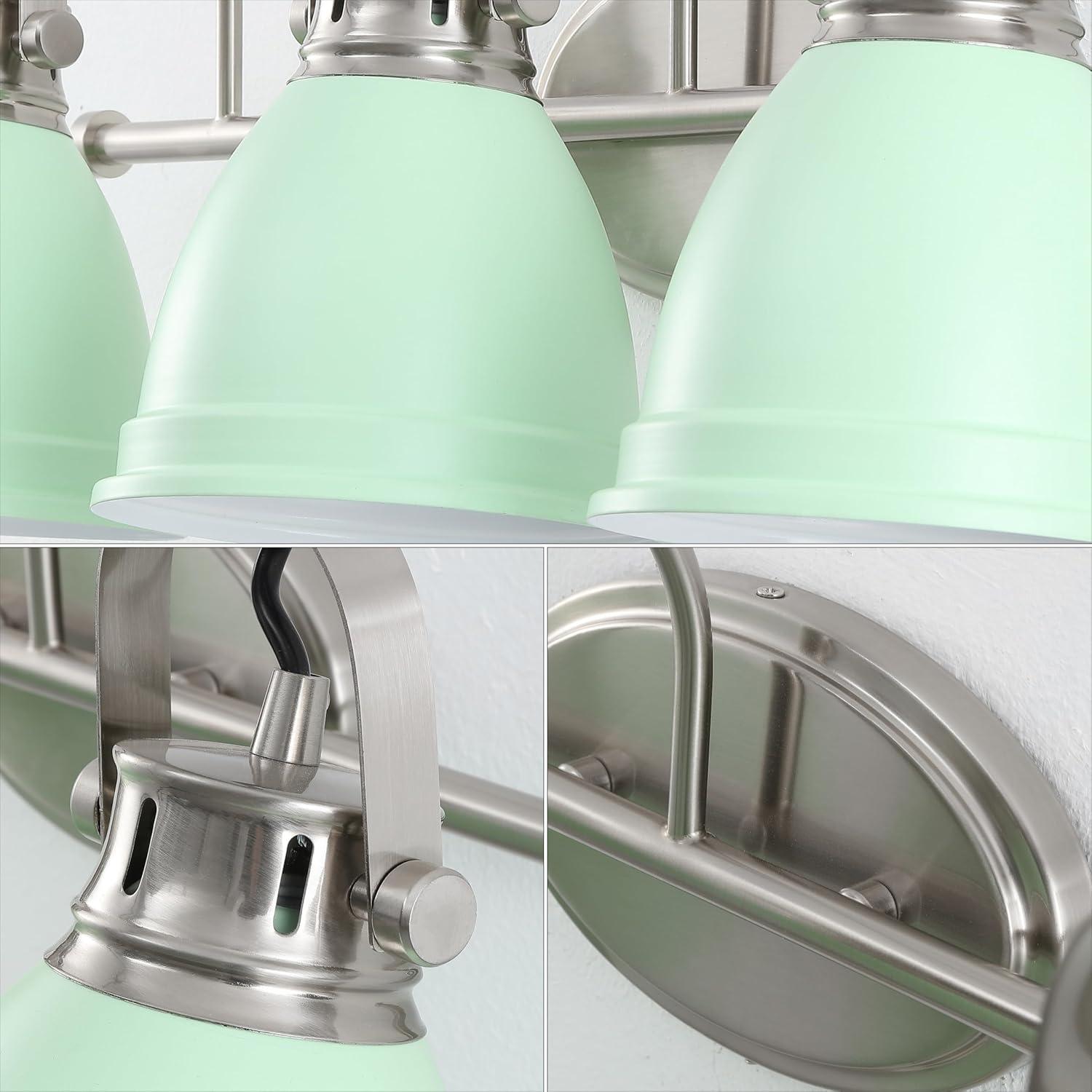 imageJONATHAN Y JYL1115D Phineas 1625quot 2Light Adjustable Farmhouse Bohemian Iron LED Vanity Light Mint GreenBrass Gold for Bedroom Living Room Kitchen Home Office Kids RoomMint GreenNickel