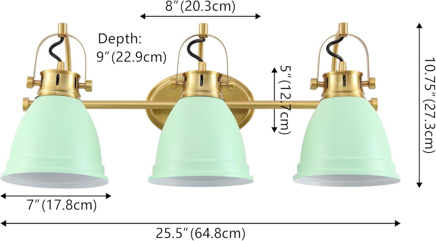 imageJONATHAN Y JYL1115D Phineas 1625quot 2Light Adjustable Farmhouse Bohemian Iron LED Vanity Light Mint GreenBrass Gold for Bedroom Living Room Kitchen Home Office Kids RoomMint GreenBrass