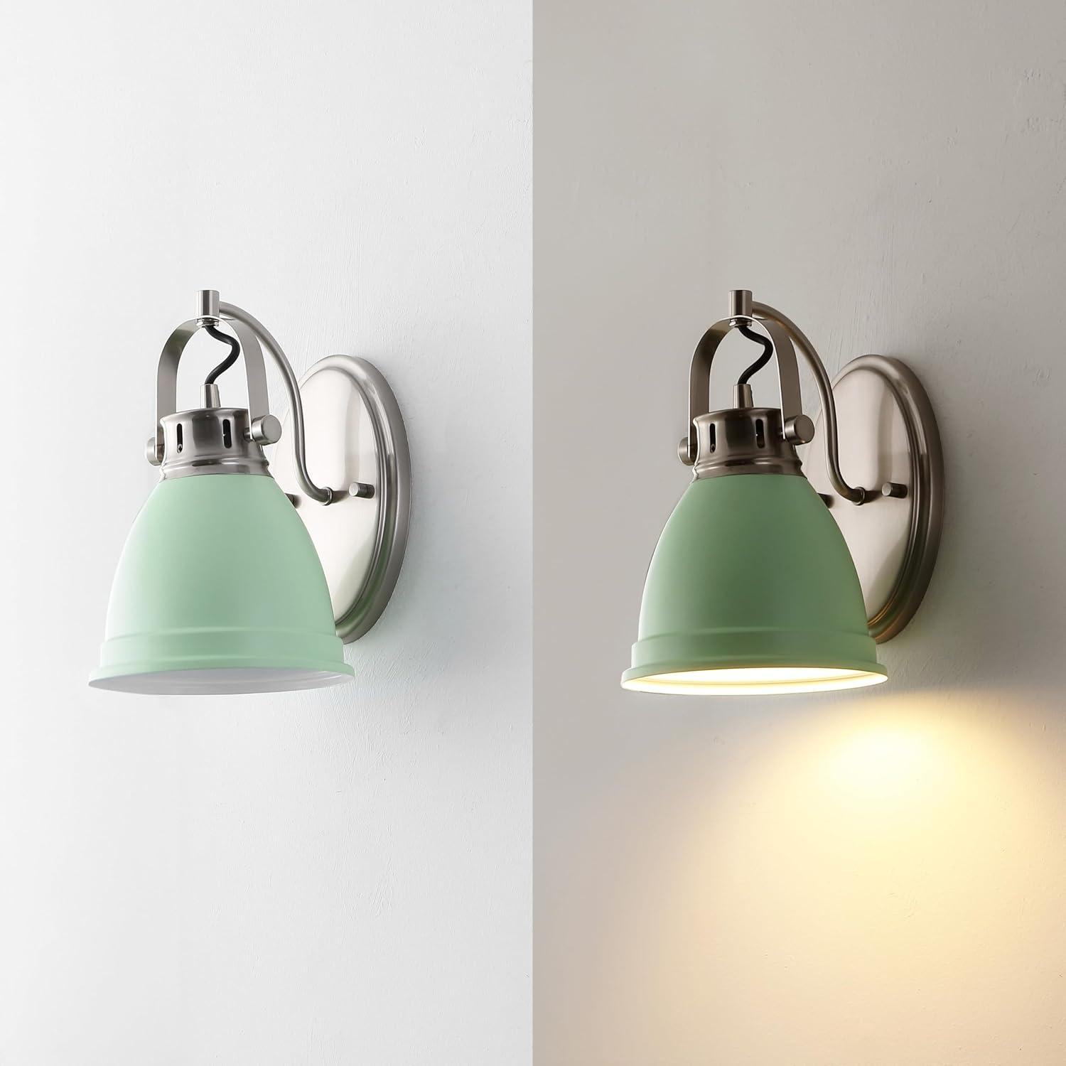 imageJONATHAN Y JYL1115D Phineas 1625quot 2Light Adjustable Farmhouse Bohemian Iron LED Vanity Light Mint GreenBrass Gold for Bedroom Living Room Kitchen Home Office Kids RoomMint GreenNickel