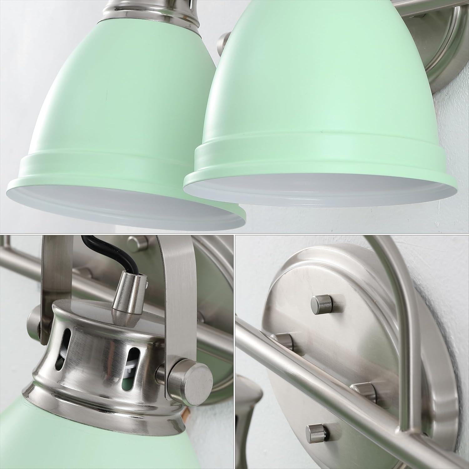 imageJONATHAN Y JYL1115D Phineas 1625quot 2Light Adjustable Farmhouse Bohemian Iron LED Vanity Light Mint GreenBrass Gold for Bedroom Living Room Kitchen Home Office Kids RoomMint GreenNickel