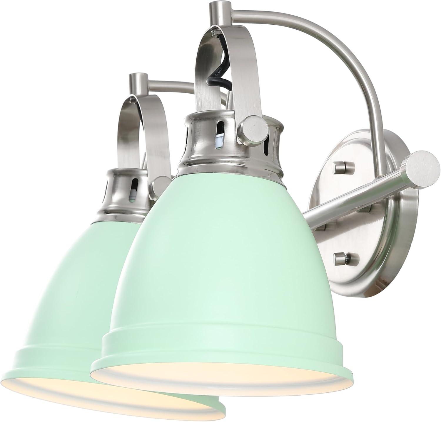 imageJONATHAN Y JYL1115D Phineas 1625quot 2Light Adjustable Farmhouse Bohemian Iron LED Vanity Light Mint GreenBrass Gold for Bedroom Living Room Kitchen Home Office Kids RoomMint GreenNickel