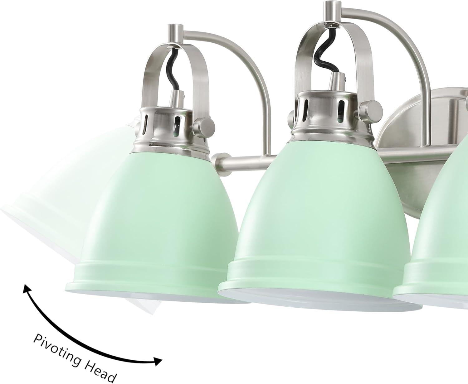 imageJONATHAN Y JYL1115D Phineas 1625quot 2Light Adjustable Farmhouse Bohemian Iron LED Vanity Light Mint GreenBrass Gold for Bedroom Living Room Kitchen Home Office Kids RoomMint GreenNickel