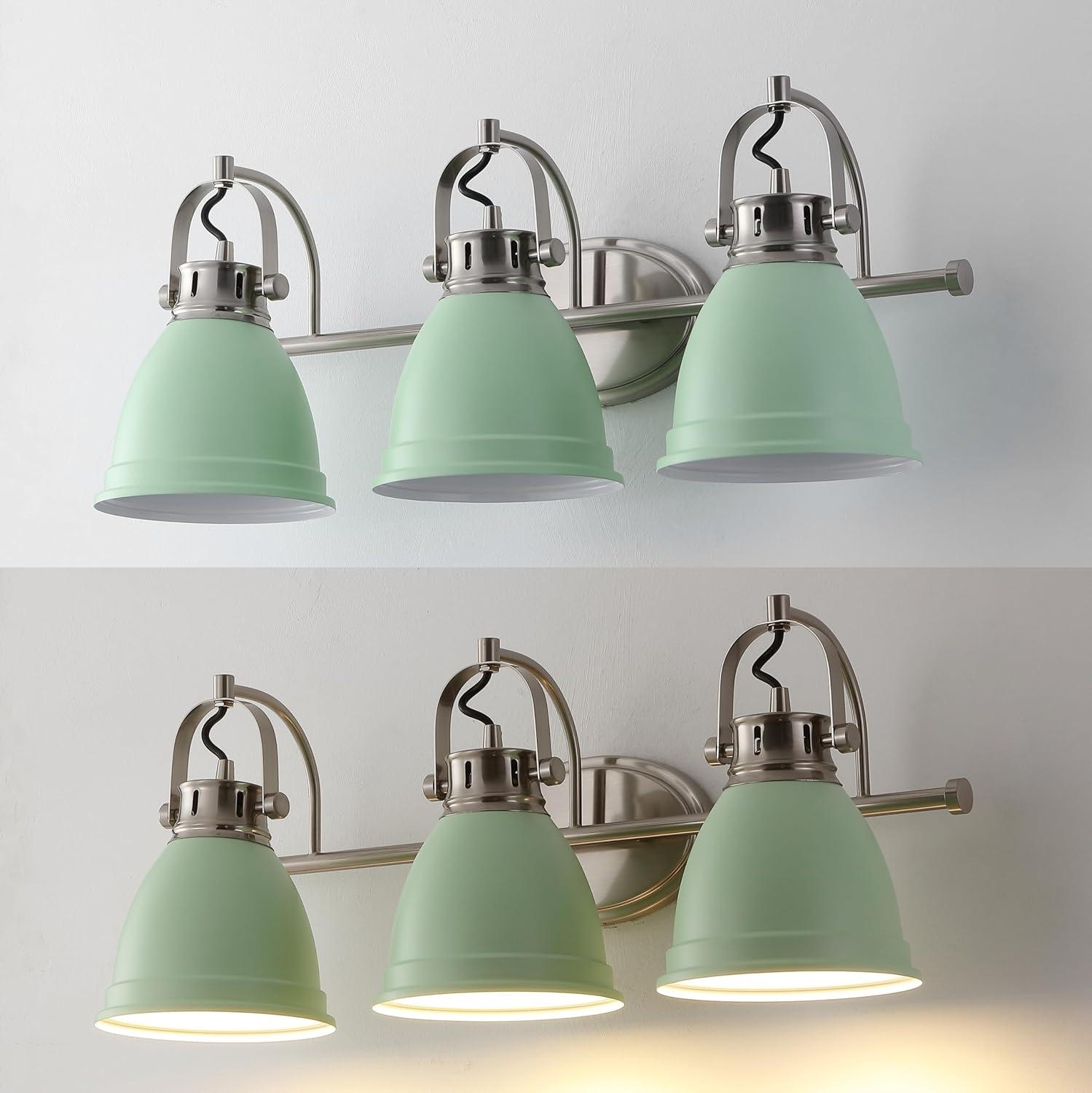 imageJONATHAN Y JYL1115D Phineas 1625quot 2Light Adjustable Farmhouse Bohemian Iron LED Vanity Light Mint GreenBrass Gold for Bedroom Living Room Kitchen Home Office Kids RoomMint GreenNickel