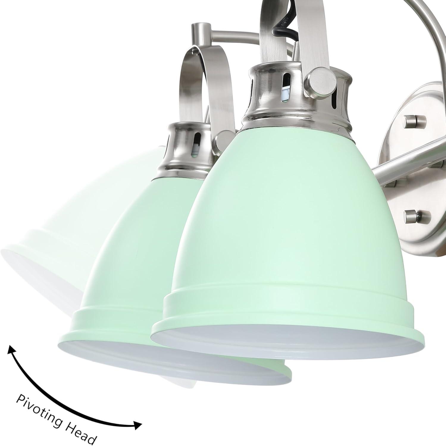 imageJONATHAN Y JYL1115D Phineas 1625quot 2Light Adjustable Farmhouse Bohemian Iron LED Vanity Light Mint GreenBrass Gold for Bedroom Living Room Kitchen Home Office Kids RoomMint GreenNickel