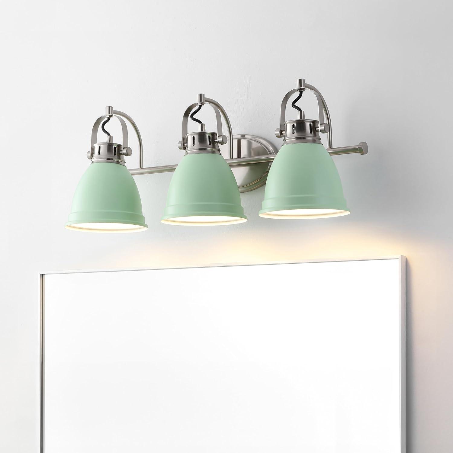 imageJONATHAN Y JYL1115D Phineas 1625quot 2Light Adjustable Farmhouse Bohemian Iron LED Vanity Light Mint GreenBrass Gold for Bedroom Living Room Kitchen Home Office Kids RoomMint GreenNickel