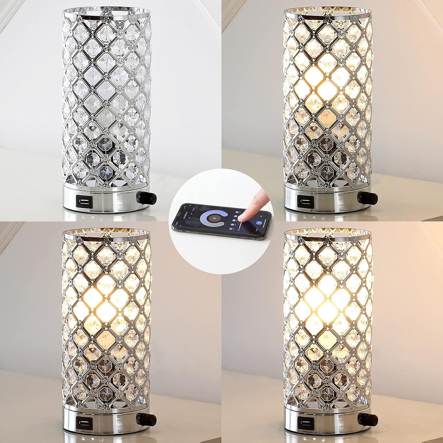 imageJONATHAN Y JYL1128A Lucie 95quot MidCentury Modern IronAcrylic LED Mini Uplight Table Lamp with USB Charging Port and Smart Bulb Contemporary Vintage Bedside Desk Nightstand Lamp ChromeClear