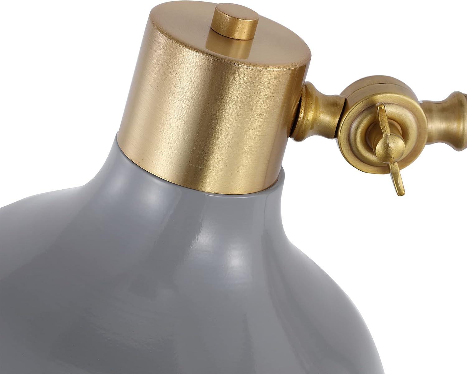 imageJONATHAN Y JYL1300C Lynn 15quot Swing Arm 1Light Modern Midcentury Iron USB Charging Port LED Sconce Bathroom Bedroom Living Room Hallway GreyBrass Gold 80 inGreyBrass Gold