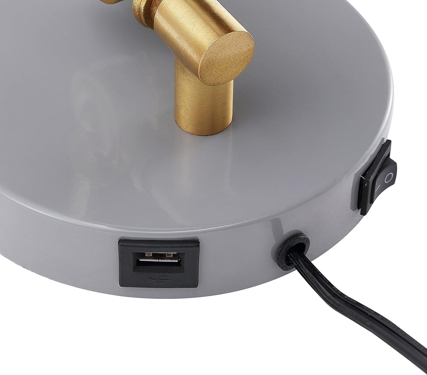 imageJONATHAN Y JYL1301C Lisa 18quot Swing Arm 1Light Modern Midcentury Iron USB Charging Port LED Sconce Transitional Farmhouse Entryway Lobby Kitchen Living Room Hallway GreyBrass Gold 80 inGreyBrass Gold